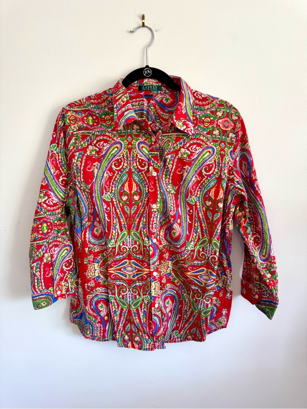Lauren Ralph Lauren Red Multicolor Paisley Blouse